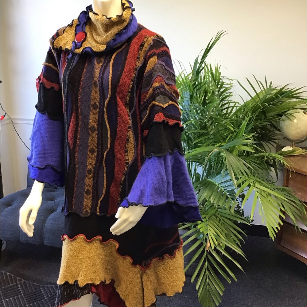 upcycle Brenda Abdullah Katwise inspired Sweater tunic Dress Size XL